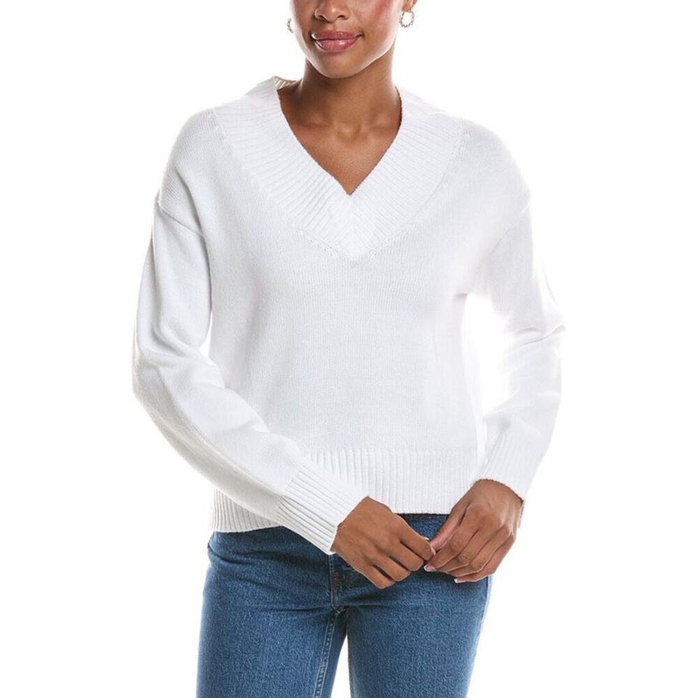 Rd Style Womens  Chandra Long Sleeve V Neck Pullover, White